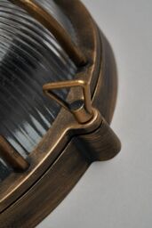 BHS Lighting Mika Caged Round Outdoor Wall Light in Gold - thumbnail 3