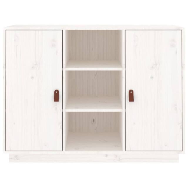Berkfield Home Sideboard White 100x40x75 cm Solid Wood Pine - Size: 100 x 40 x 75 cm - image 1