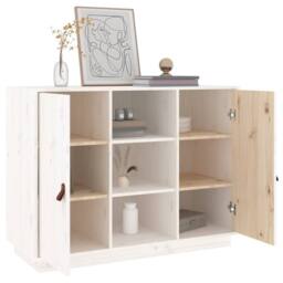 Berkfield Home Sideboard White 100x40x75 cm Solid Wood Pine - Size: 100 x 40 x 75 cm - thumbnail 8
