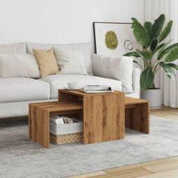 Berkfield Home Durable Coffee Table Artisan Oak 100x48x40 cm Engineered Wood in Brown - Size: 100 x 48 x 40 cm - thumbnail 1