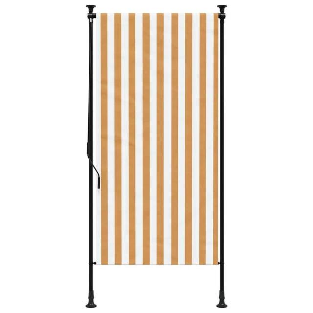 Berkfield Home Outdoor Roller Blind Orange & White 100x270 cm Fabric&Steel - image 1