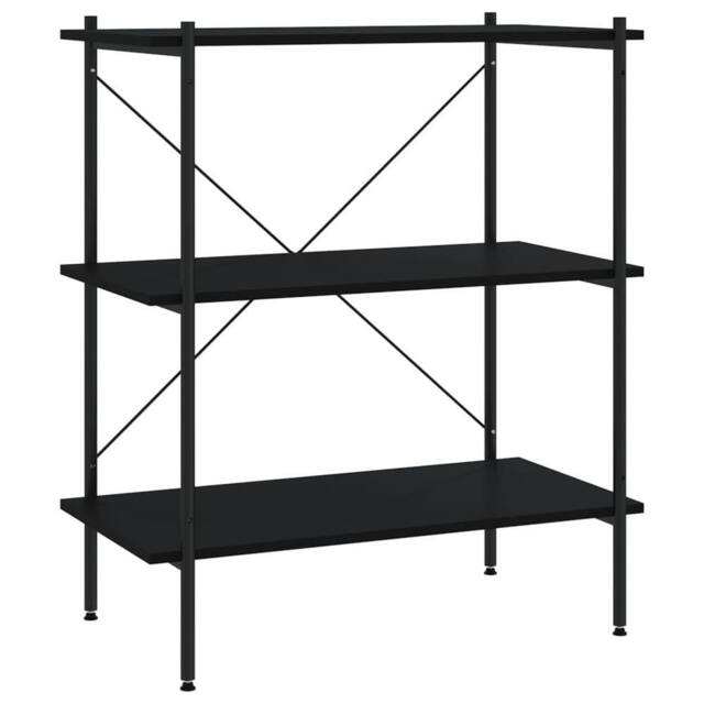 Berkfield Home 3-Tier Shelving Unit Black 80x40x92 cm - Size: 80 x 40 x 92 cm