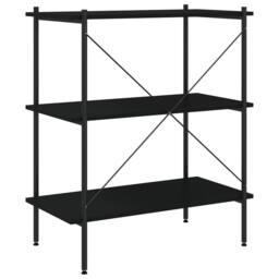Berkfield Home 3-Tier Shelving Unit Black 80x40x92 cm - Size: 80 x 40 x 92 cm - thumbnail 5