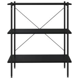 Berkfield Home 3-Tier Shelving Unit Black 80x40x92 cm - Size: 80 x 40 x 92 cm - thumbnail 3