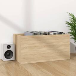Berkfield Home Vinyl Storage Box Sonoma Oak 71x34x36 cm Engineered Wood in Light Tan - Size: 71 x 34 x 36 cm - thumbnail 4
