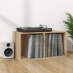 Berkfield Home Vinyl Storage Box Sonoma Oak 71x34x36 cm Engineered Wood in Light Tan - Size: 71 x 34 x 36 cm - thumbnail 1