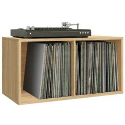 Berkfield Home Vinyl Storage Box Sonoma Oak 71x34x36 cm Engineered Wood in Light Tan - Size: 71 x 34 x 36 cm - thumbnail 5