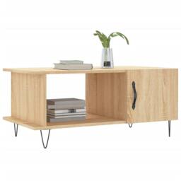 Berkfield Home Coffee Table Sonoma Oak 90x50x40 cm Engineered Wood in Brown - Size: 90 x 50 x 40 cm - thumbnail 3