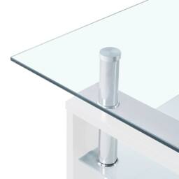 Berkfield Home Coffee Table White & Transparent 95x55x40 cm Tempered Glass - Size: 95 x 55 x 40 cm - thumbnail 5