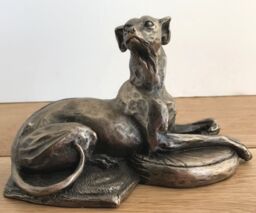 Animal Crackers Whippet Dog Figurine In Solid Cold Cast Bronze Designed By Harriet Glen, Quality Dog Lover Home Decoration - thumbnail 3