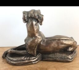 Animal Crackers Whippet Dog Figurine In Solid Cold Cast Bronze Designed By Harriet Glen, Quality Dog Lover Home Decoration - thumbnail 4