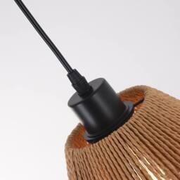 NIVOR 1 Lamp Farmhouse Boho Rattan Pendant Light Adjustable Chandelier E27 in Brown - thumbnail 9