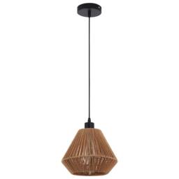 NIVOR 1 Lamp Farmhouse Boho Rattan Pendant Light Adjustable Chandelier E27 in Brown - thumbnail 4