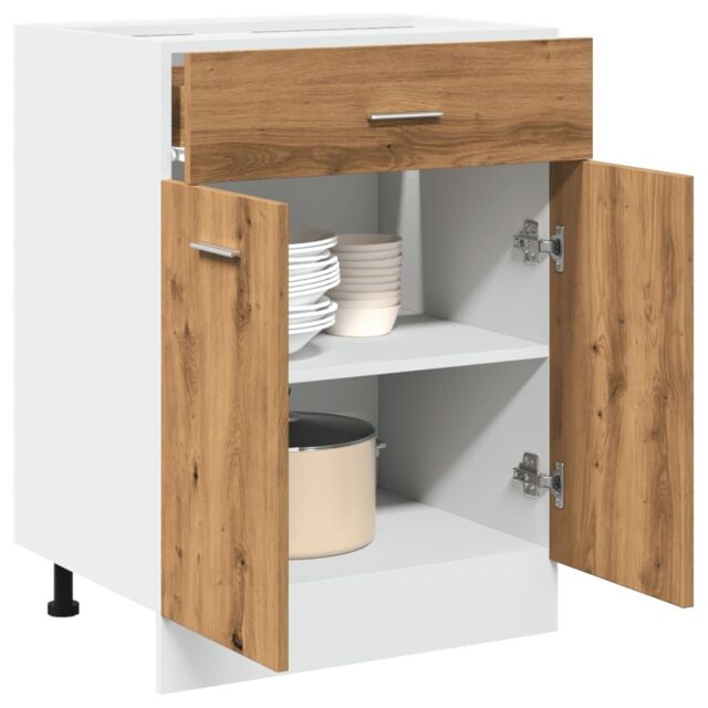 Berkfield Home Drawer Bottom Cabinet Lyon Artisan Oak 60x46x81.5 cm Engineered Wood in Brown - image 1