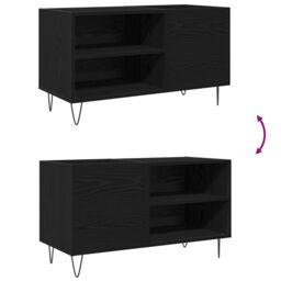 Berkfield Home Record Cabinet Black Oak 84, 5x38x48 cm Engineered Wood - Size: 5 x 38 x 48 cm - thumbnail 9