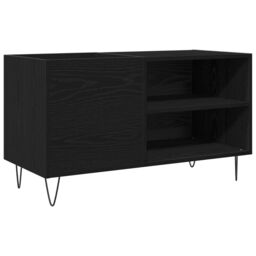 Berkfield Home Record Cabinet Black Oak 84, 5x38x48 cm Engineered Wood - Size: 5 x 38 x 48 cm - thumbnail 2