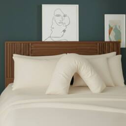 Snug City V Shape Pillowcase for Support Maternity Pillows Polycotton Easy Care in Cream