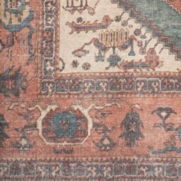 Kukoon Terracotta Traditonal Distressed Hallway Runner Rug Non Slip & Washable in Fawn - Size: 80 cm x 300 cm - thumbnail 4
