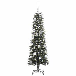 Berkfield Home Elegant Artificial Christmas Tree with 150 LEDs Green 43 x 43 x 150 cm - thumbnail 1