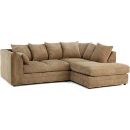 Furnishings For Less UK Luxor Jumbo Cord 4 Seater Corner sofa Right Hand Facing in Camel - thumbnail 1