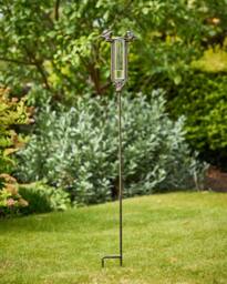 Dibor Cast Iron Bird Standing Rain Gauge Garden Ornament in Brown - thumbnail 3