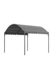 Garden Sanctuary Outdoor Metal Arched Patio Pergola with Shade in Dark Grey - thumbnail 4