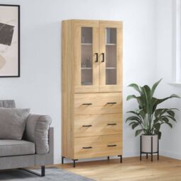 Berkfield Home Highboard Sonoma Oak 69.5x34x180 cm Engineered Wood in Brown