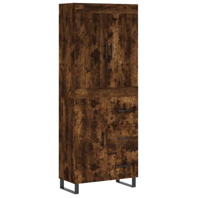 Berkfield Home Highboard Smoked Oak 69.5x34x180 cm Engineered Wood in Brown