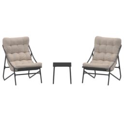 Charles Bentley Porto 2 Seater Bistro Set in Grey - thumbnail 5