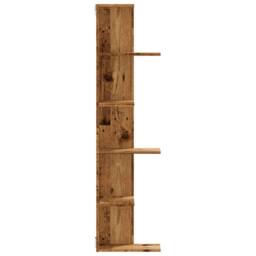 Berkfield Home Wall Corner Shelf Old Wood 36.5x36.5x140 cm Engineered Wood in Brown - thumbnail 5