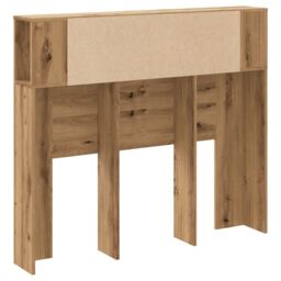 Berkfield Home Headboard Cabinet Artisan Oak 120x19x104.5 cm Engineered Wood in Brown - thumbnail 6