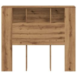 Berkfield Home Headboard Cabinet Artisan Oak 120x19x104.5 cm Engineered Wood in Brown - thumbnail 4