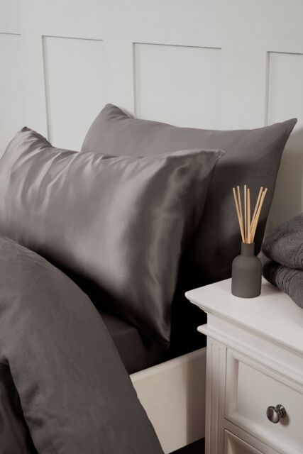Silky Silks 100% Mulberry Silk Standard Pillowcase in Charcoal - Size: Standard Pillow Case - image 1