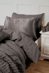 Silky Silks 100% Mulberry Silk Standard Pillowcase in Charcoal - Size: Standard Pillow Case - thumbnail 5