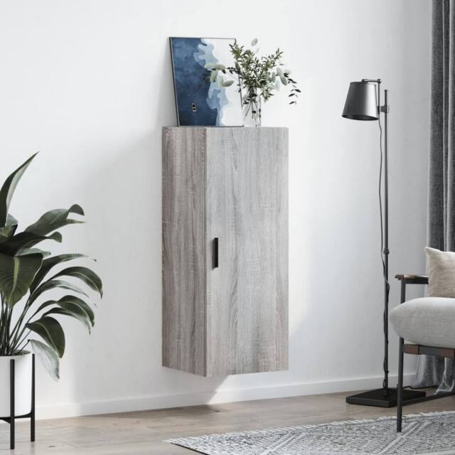 Berkfield Home Wall Mounted Cabinet Grey Sonoma 34.5x34x90 cm - image 1