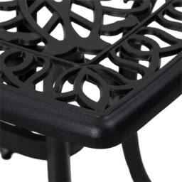 Havendro Black Cast Aluminium Bistro Table with Umbrella Hole - Size: 100 cm x 15 cm - thumbnail 6