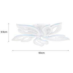 FLAVORA White Frame LED Modern Living Room Chandelier - thumbnail 2