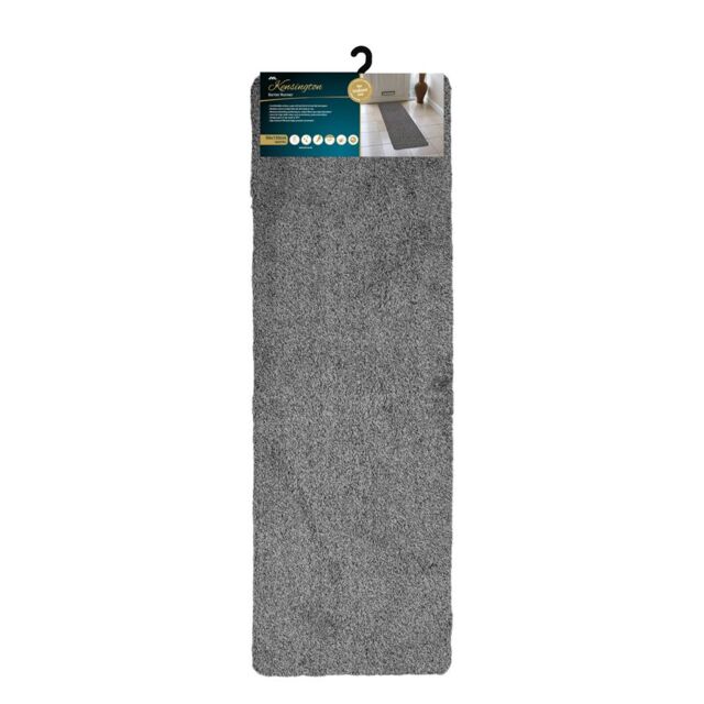 JVL Kensington Barrier Runner Doormat 50 x 150 cm Grey - Size: 50 cm x 100 cm - image 1