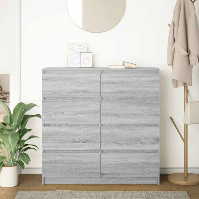 Berkfield Home Sideboard Grey Sonoma 100x35x99 cm Engineered Wood - Size: 100 x 35 x 99 cm - image 1