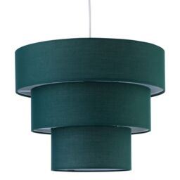 First Choice Lighting Set of 2 Barty - Dark Green 38cm Tiered Pendant Shades - thumbnail 2