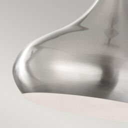 Netlighting Beso 1 Light Dome Ceiling Pendant Brushed Steel E27 in Grey - thumbnail 3