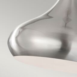 Netlighting Beso 1 Light Dome Ceiling Pendant Brushed Steel E27 in Grey - thumbnail 4