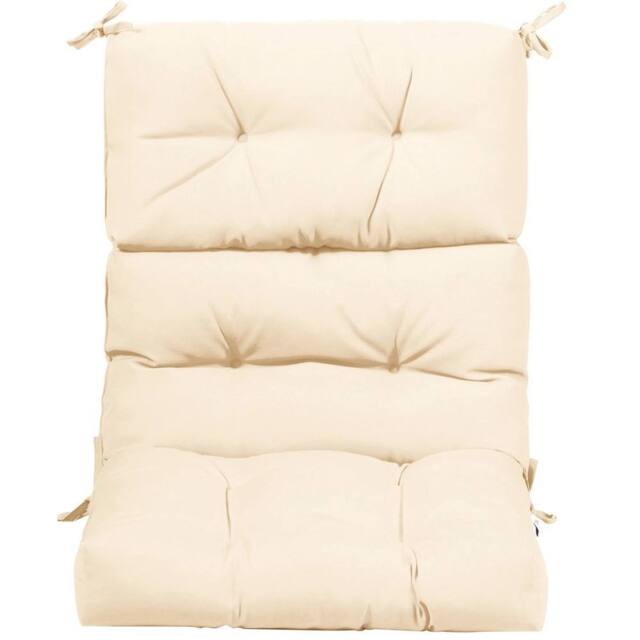 Havendro Thick Sponge High Back Patio Chair Cushions With Tie Belts in Beige - image 1