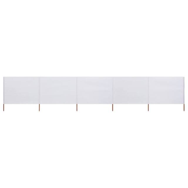 Berkfield Home 5-panel Wind Screen Fabric 600x80 cm Sand White - image 1