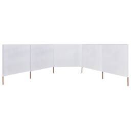 Berkfield Home 5-panel Wind Screen Fabric 600x80 cm Sand White - thumbnail 3