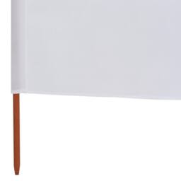 Berkfield Home 5-panel Wind Screen Fabric 600x80 cm Sand White - thumbnail 5