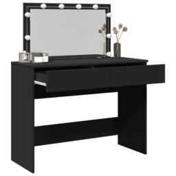 Berkfield Home Dressing Table with LED Black 100x40x120 cm - Size: 100 x 40 x 120 cm - thumbnail 4