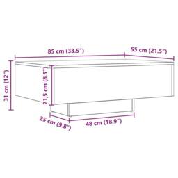 Berkfield Home Coffee Table Artisan Oak 85x55x31 cm Engineered Wood in Brown - Size: 85 x 55 x 31 cm - thumbnail 9