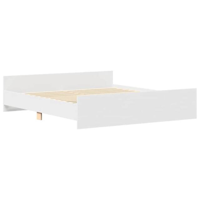Berkfield Home Durable Bed Frame with Headboard with Footboard White 180x200 cm - Size: Super King - image 1