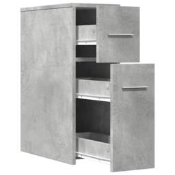 Berkfield Home Narrow Bathroom Cupboard with Wheels Concrete Grey Engineered Wood - thumbnail 7